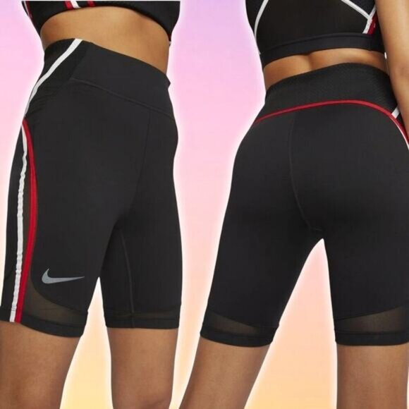 NWT NIKE City Ready Women's Dri-Fit Running Shorts Sz XS Black Red White - Picture 2 of 15